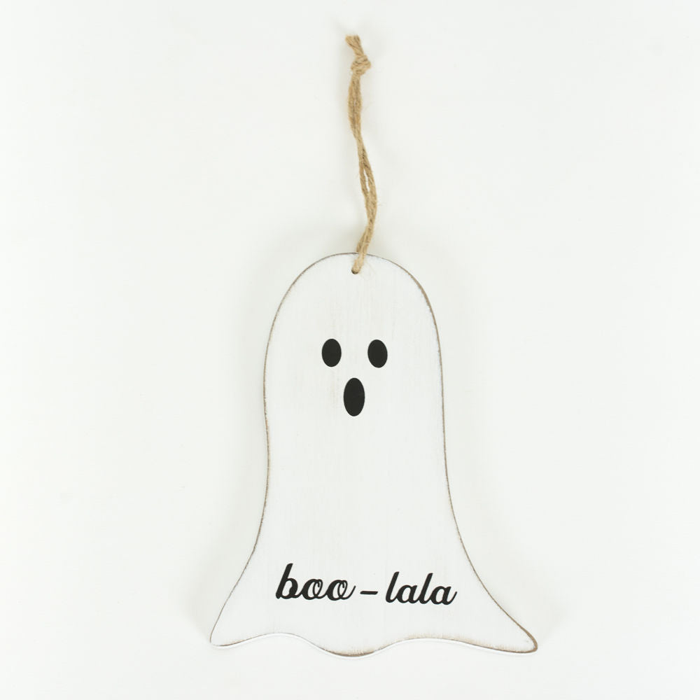 Wood Cutout Orn Ghost (Boo La La) Adams Halloween Adams & Co.   