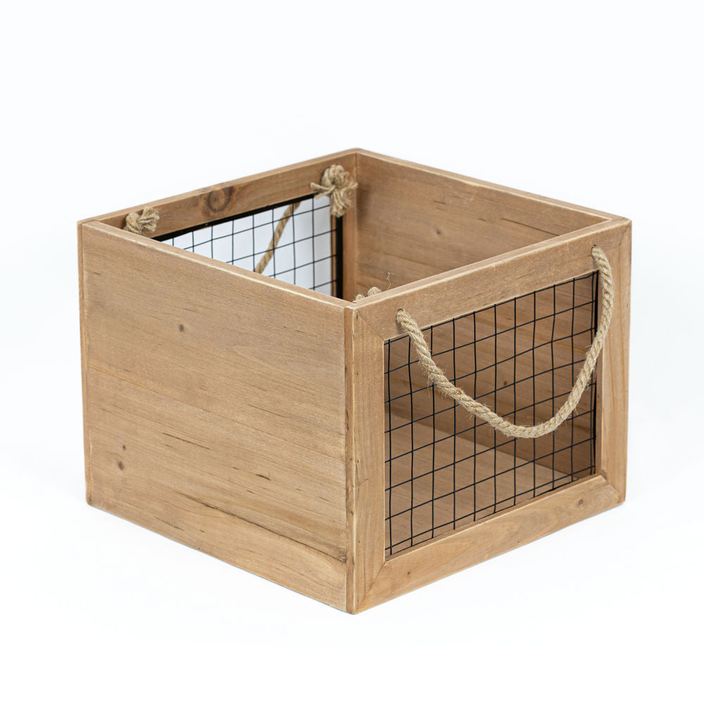 Wood Crate W/ Handle Adams Everyday Adams & Co.   
