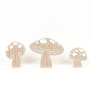 Reversible Chucky Wood Shape S/3 Natural Wood Mushrooms Adams Summer Adams & Co.   