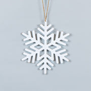 Wood Cutout Ornament White Snowflake Adams Christmas Adams & Co.   