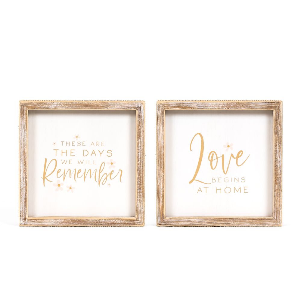 Reversible Wood Framed Sign (Remember/Love) Adams Everyday Adams & Co.   