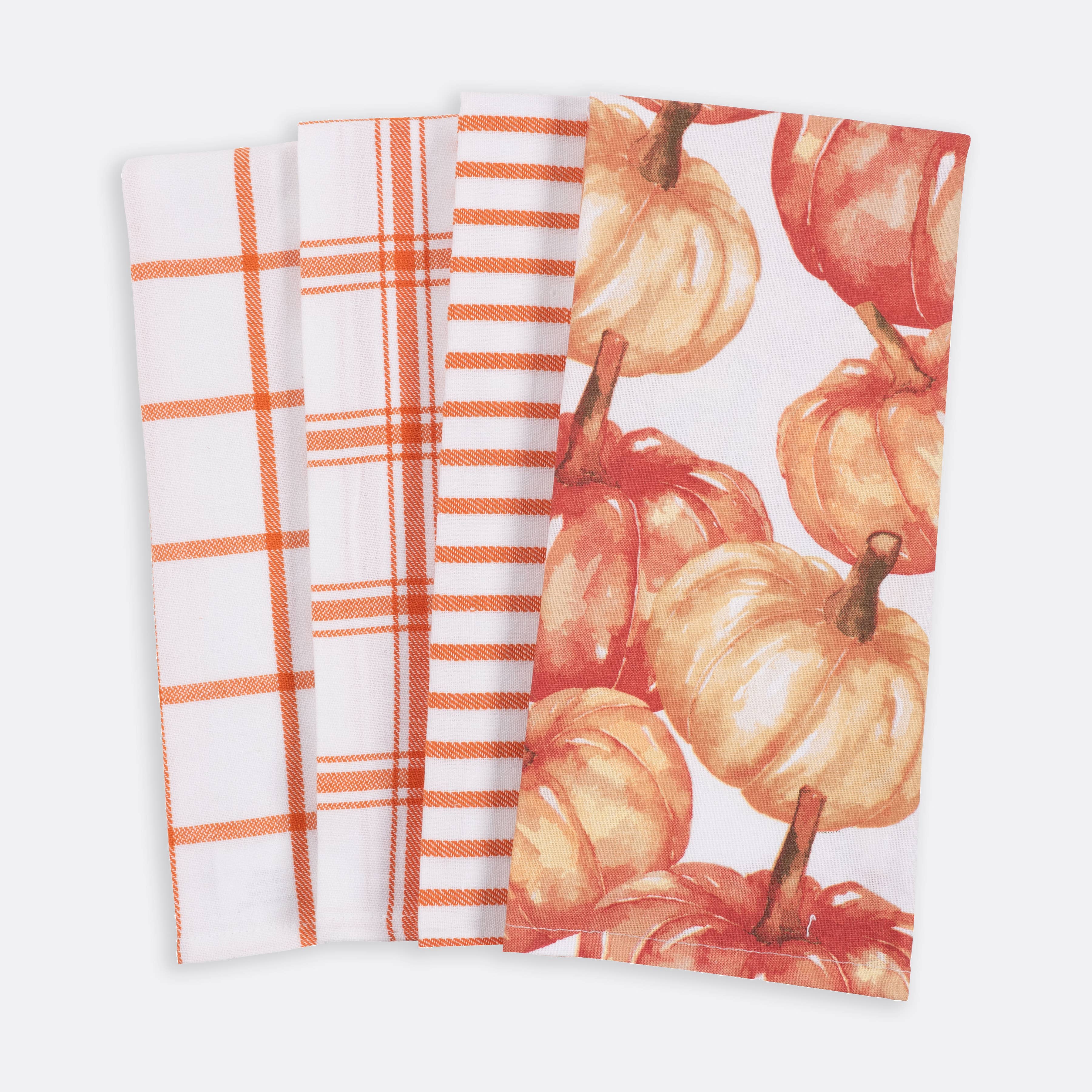 Fall/Harvest Pumpkin Kitchen Towels - Set Of 4