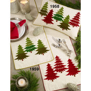 Embroidered Christmas Tree Runner - Green  Saro   