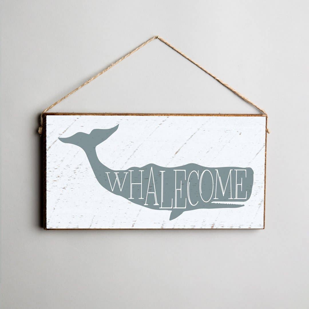 Whalecome Twine Hanging Sign  Rustic Marlin   