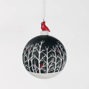 Cardinal In Woods Ball Ornament  Sullivans   