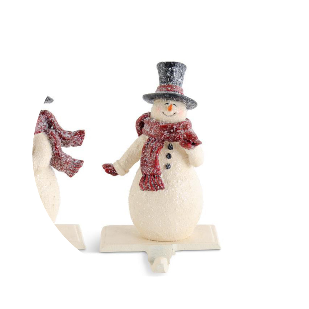 Glittered Vintage Snowmen Stocking Holder K&K Cardinal